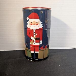 New Hudson's Bay Holiday Twist & Turn Empty  Santa Tin Candy Can HBC  Keepsake